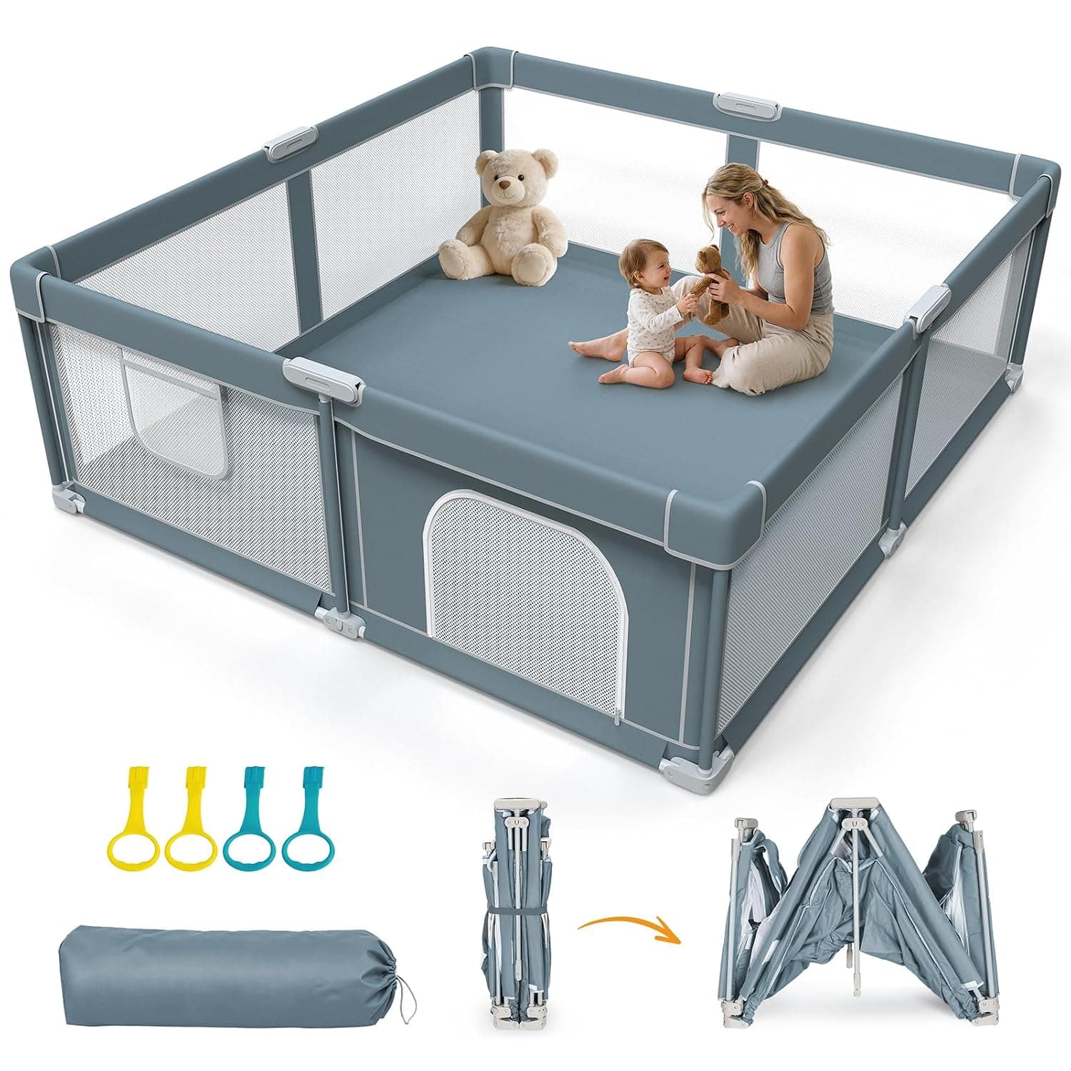 OMZER Foldable Baby Playpen, 71x79 Inch Extra Large Collapsible Play Yard