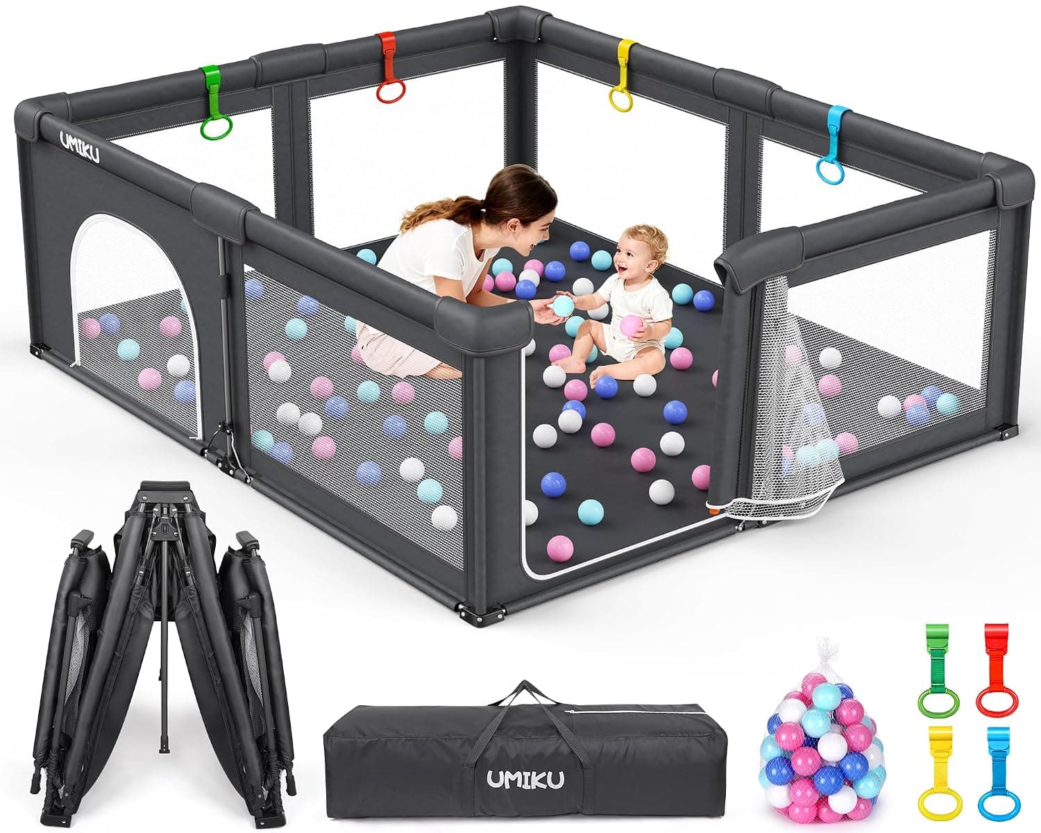 71"X59" Extra Large Baby Playpen Foldable Play Pen for Babies and Toddlers