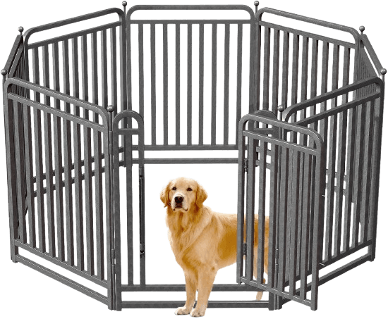 40 Inch Dog Playpen Outdoor, 8 Panels Puppy Playpen Heavy Duty Dog Play Pen Indoors, Rust Resistant Dog Pen for Large/Medium/Small Dogs, Dog Fence for RV Camping