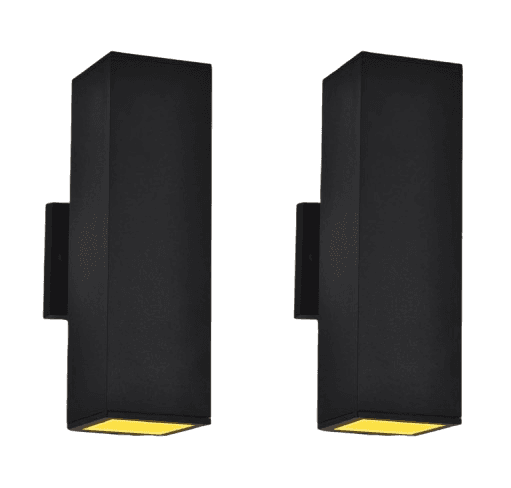 Dawn to Dusk Outdoor Light Fixtures Wall Mount 2 Pack, LED Modern Up Down Lighting Outdoor Wall Sconce Lights 2700k, 13" Black Outside exterior lights for House Porch Garage,IP65,UL Listed (Black)