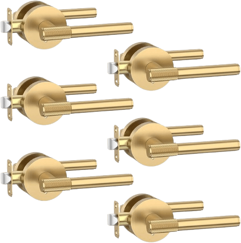 Asidrama 6 Pack Champagne Bronze Privacy Interior Door Handles