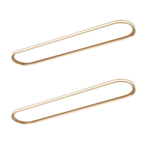 ADISUN Modern LED Ceiling Light Dimmable Linear Ceiling Light 39.4in Semi Flush Mount Long Lights with Remote Control and Side Lighting for Living Room Kitchen Dining Room, 2 Pack, Gold(65W)