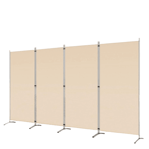RANTILA 4 Panel Room Divider, 6 Ft Tall Folding Privacy Screen Room Dividers, Freestanding Room Partition Wall Dividers, 136''W x 20''D x 71''H, Beige