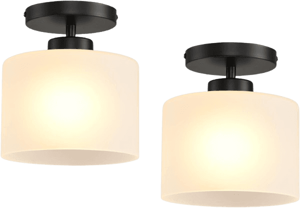 Semi Flush Mount Ceiling Light, Modern Kitchen Lighting Fixtures Ceiling, Rustic Ceiling Light Fixtures, Ceiling Lights with Glass Shade for Hallway Foyer Entryway Bedroom