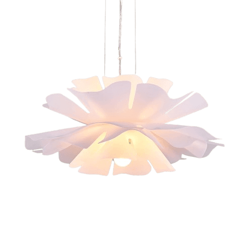 20” Floral Pendant Light 2-Light Adjustable Modern Chandelier Flower Contemporary Pendant Lighting Fixtures for Kitchen Island Living Dining Room, White, UL Listed