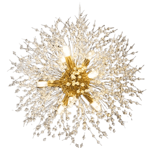 Modern Firework Gold Crystal Chandeliers,Sputnik Dandelion Chandelier Light Fixture Pendant Lighting for Dining Room,Living Room,Bedroom,Kitchen,Restaurant- 9 Lights