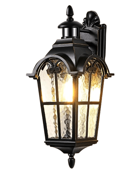 EDISHINE 20.2 Inch Motion Sensor Outdoor Wall Lights Dusk to Dawn Black
