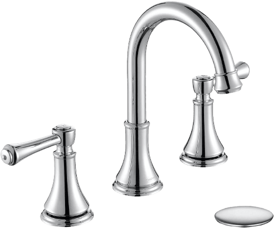 TimeArrow Chrome Widespread Bathroom Sink Faucet 3 Holes with Pop-Up Drain