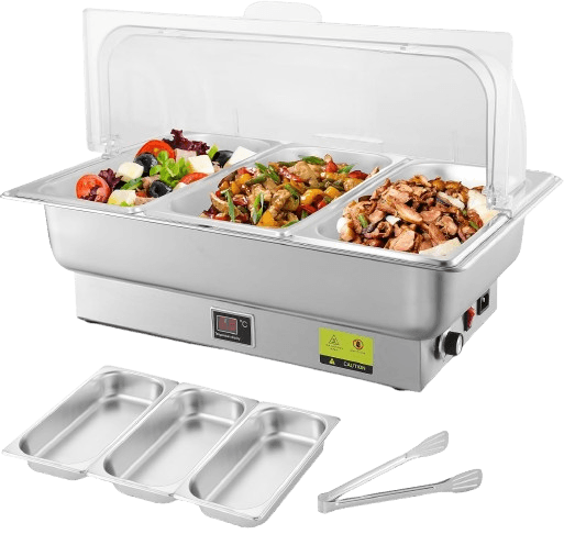3 x 3QT Electric Chafing Dish with Knob Temperature Control