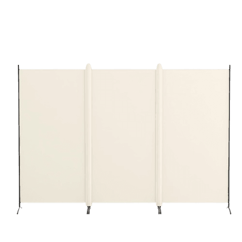 Kokorona 3 Panel Room Divider, 6FT Tall Folding Privacy Screen Wall Dividers, Portable Privacy Screen Freestanding Room Divider for Room Separation, Included - Cover Strips, Beige, 102''W x 71''H