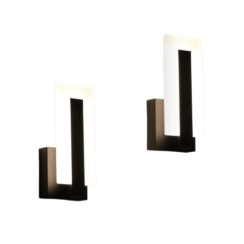 Joosenhouse Modern LED Wall Sconces Up and Down Wall Mount Light Black 3000K Warm White Wall Lights Set of 2, Indoor Wall Lighting for Hallways, Bedrooms, Hallways, Living Room Indoor Wall Lights