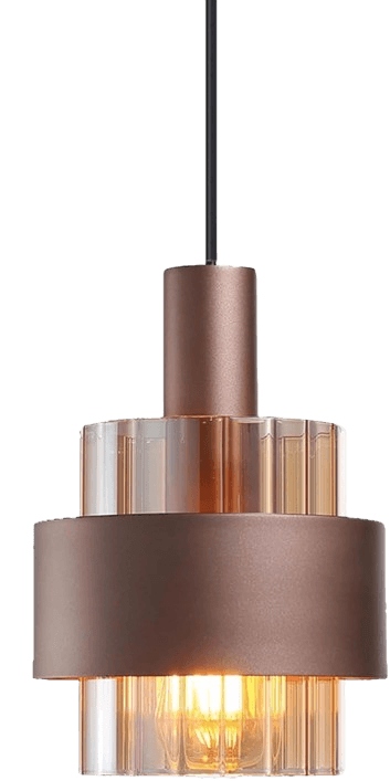 Modern Pendant Light Kitchen Island, 7.3" Mini Hanging Lamp Over Sink, Adjustable Cord Chandelier Ceiling Lighting Fixtures with Amber Glass Lampshade