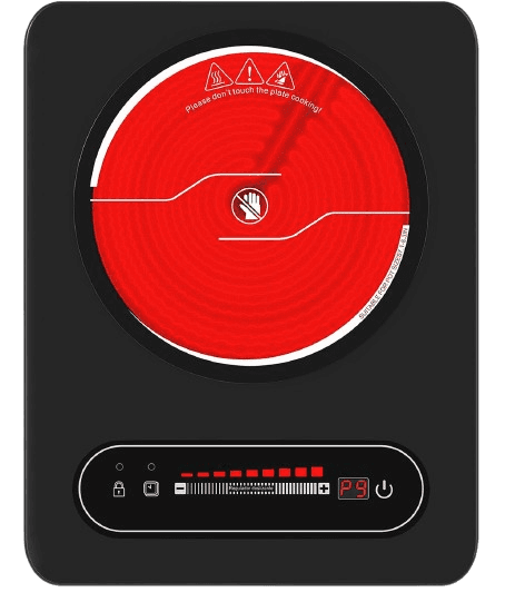 VBGK Single Burner Electric Cooktop,110V 1800W Electric Stove Top with LED Touch Control,10 Power Levels, 4 hTimer, Safety Lock,single burner cooktop Overheat protection